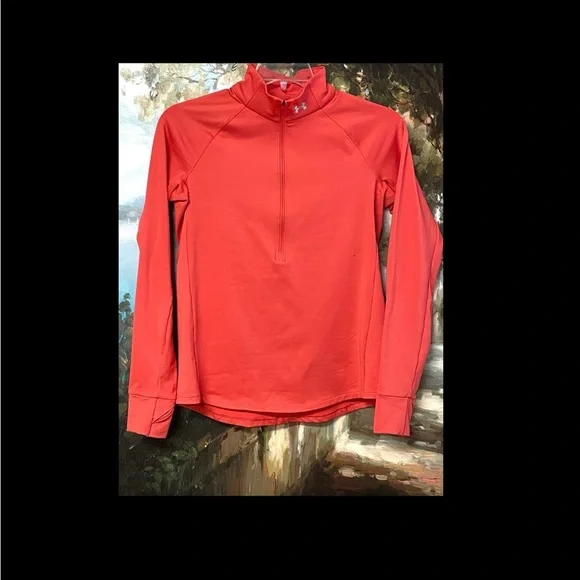 Under Armour Vibrant Coral ColdGear Fitted Top - Picture 1 of 12
